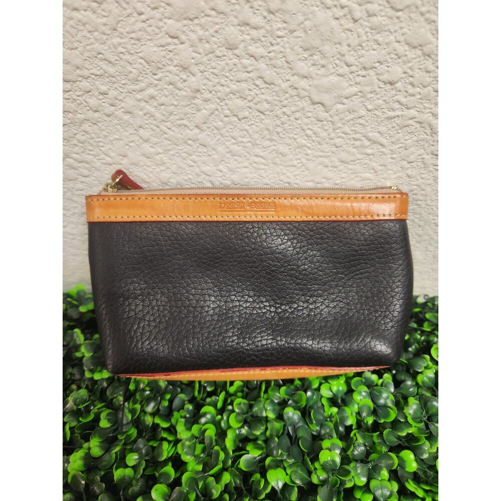 Vtg Dooney & Bourke All-Weather Leather Zip Pouch Case, Makeup, Coin Purse
